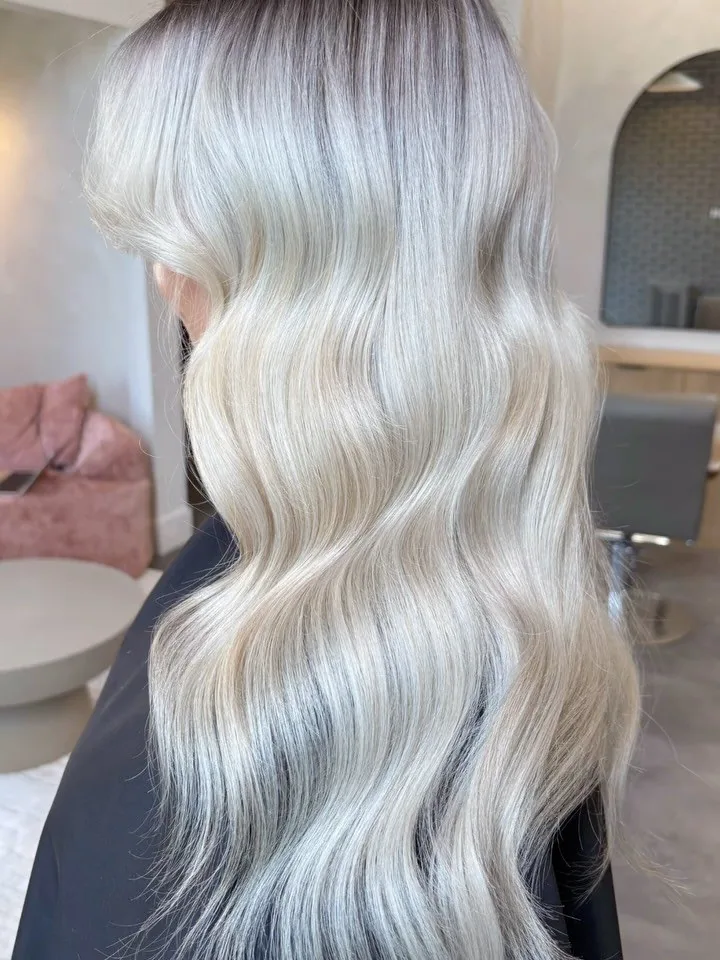 Bright blonde with a soft lived-in root