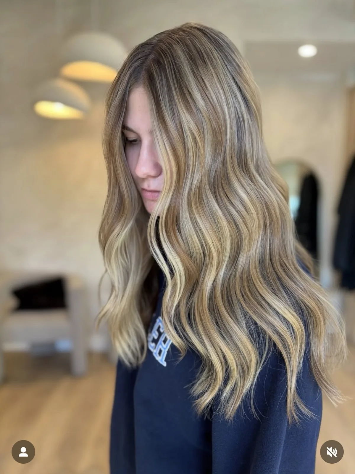 Golden blonde balayage for fall