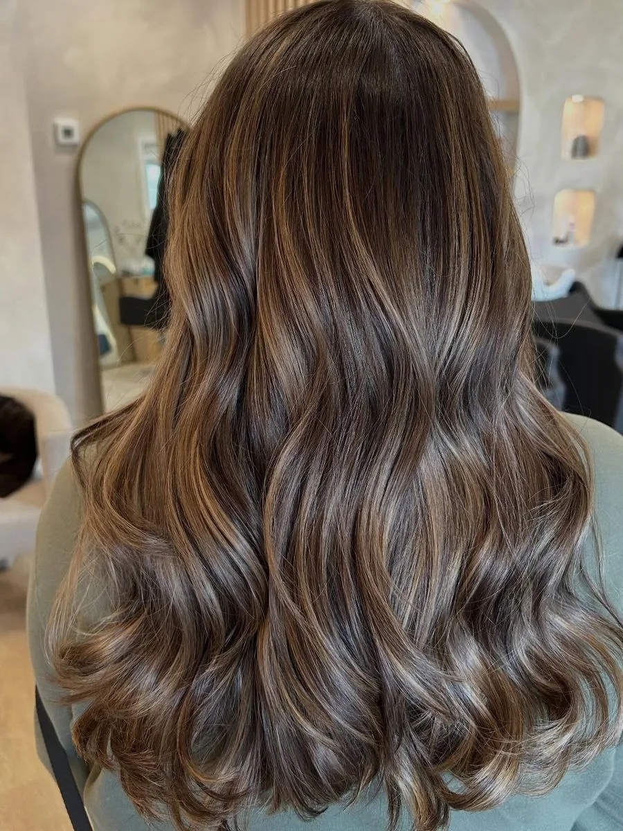 Sombre highlights on rich brunette, by Lacie